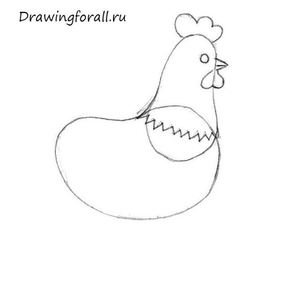 Курица поэтапное рисование