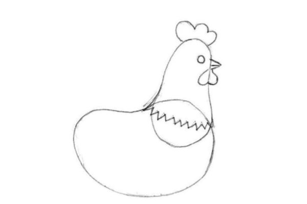 Курочка рисунок простой