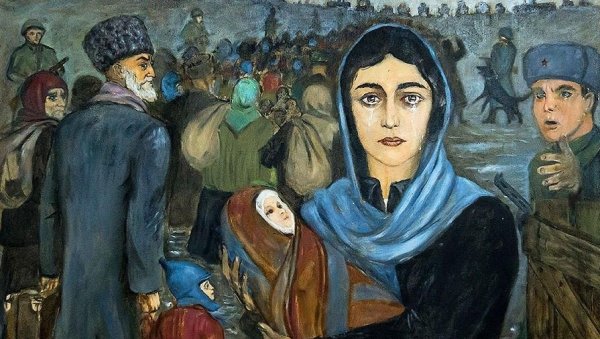 Депортация Калмыков в Сибирь рисунок