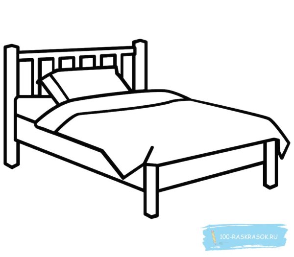 Кровать раскраска