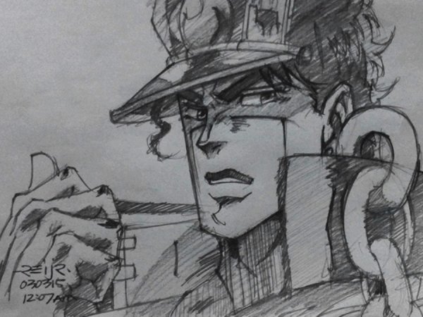 Джотаро Куджо карандашом