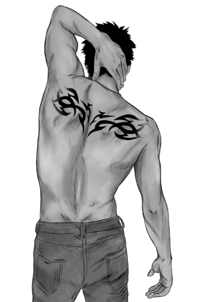 Тату трайбл на спине