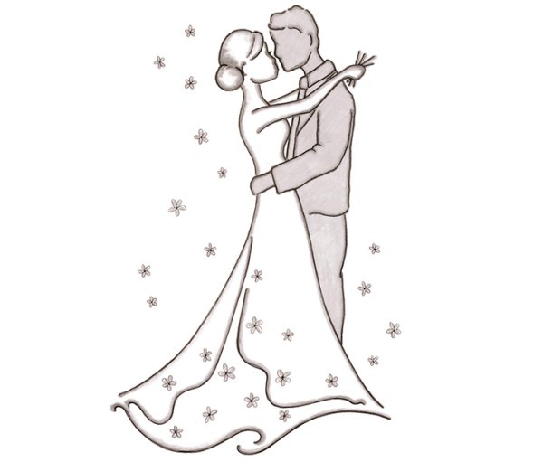 Рисунок на свадьбу лёгкий