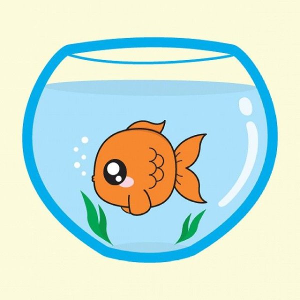 Аквариум с рыбками для срисовки