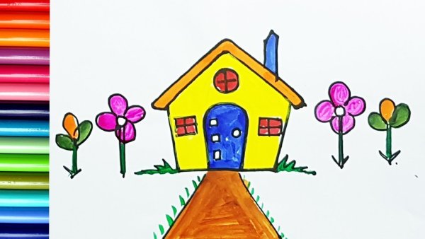 Рисунки домов карандашом для начинающих