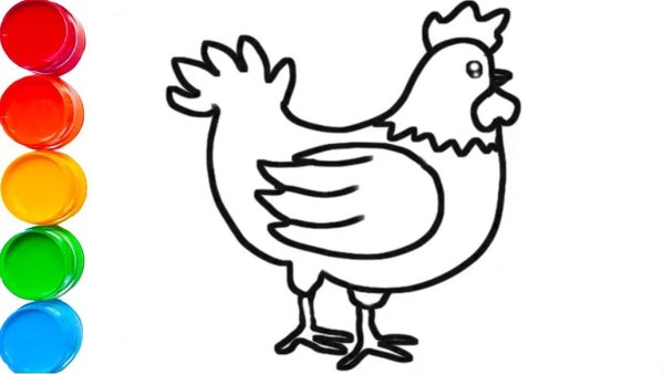 Курица легкий рисунок для детей