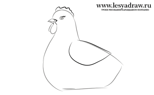 Рисунок курицы пошагово