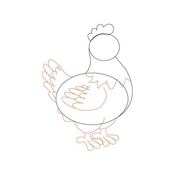 Поэтапное рисование курицы для детей