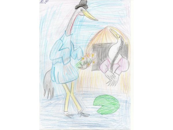 Сказка журавль и цапля иллюстрации к сказке