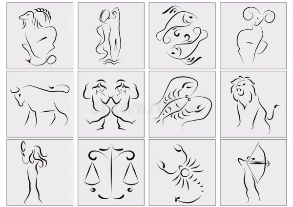 Знаки зодиака одной линией