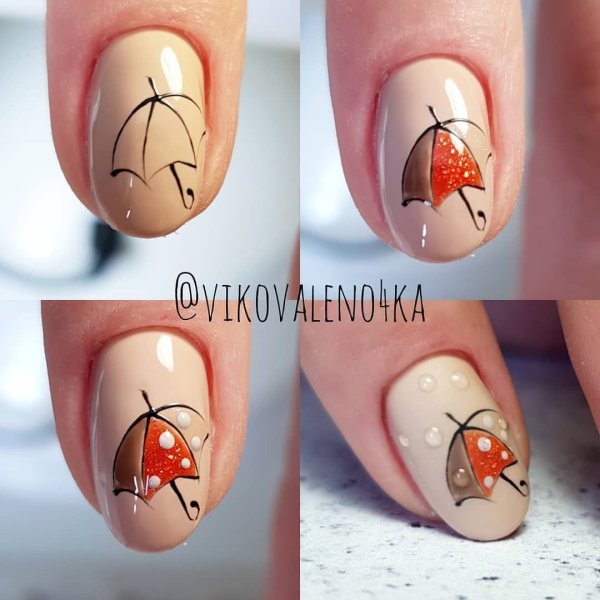 Осенний маникюр пошагово