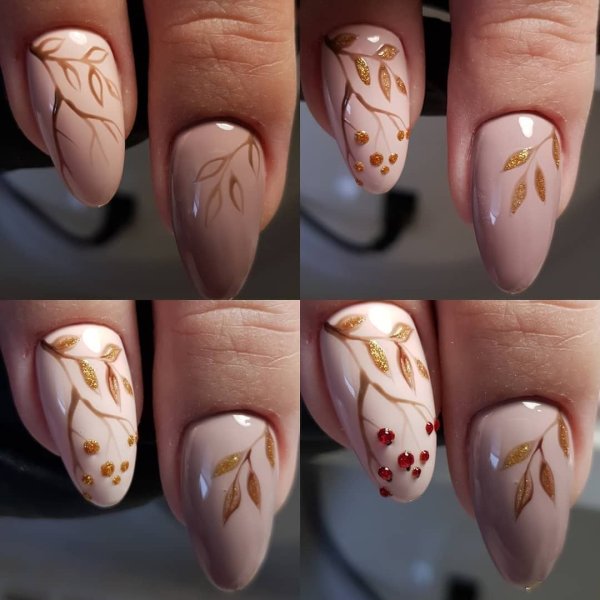 Несложный осенний маникюр