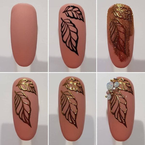 Осень на ногтях пошагово