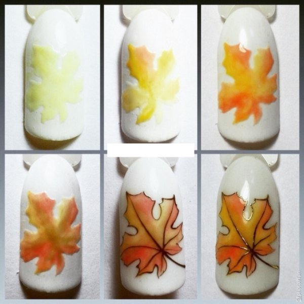 Осенний маникюр пошагово