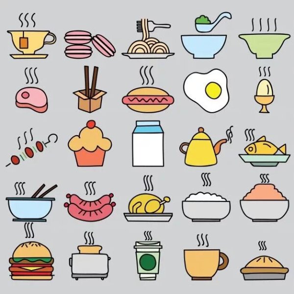 Лёгкие рисунки еда