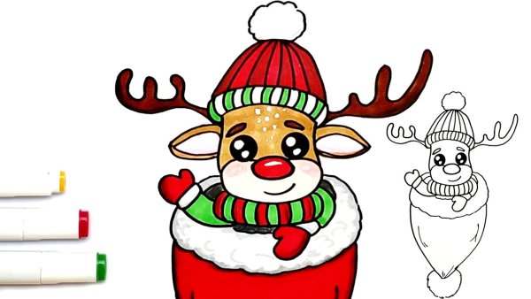 Олень рисунок карандашом для детей