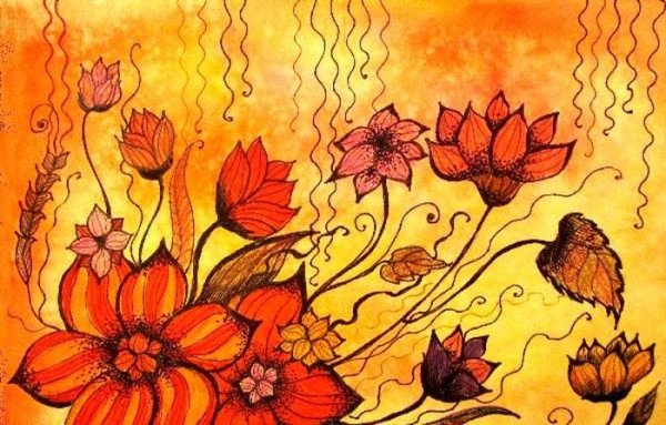 Рисунок в теплых и холодных тонах