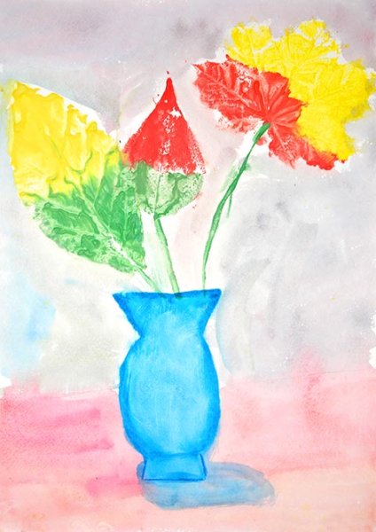 Оранжевые цветы живопись