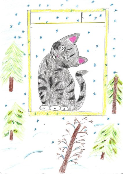 Рисование первый снег