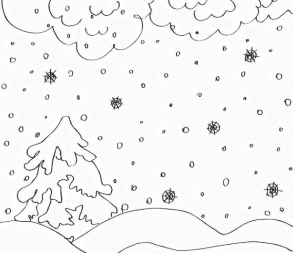Зима рисунок
