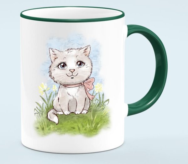 Котики в кружках для срисовки