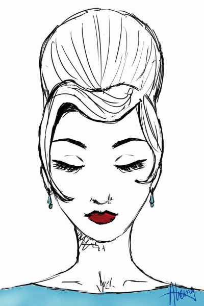 Эскиз прически и макияжа