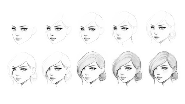 Лицо девушки рисунок карандашом для макияжа