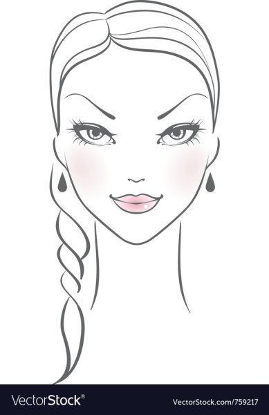 Зарисовка для рисования макияжа