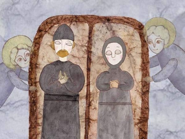 Пётр и Феврония рисунок легкий