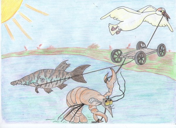 Гербы районов лебедь и щука