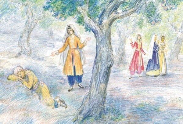 Иллюстрация к сказке Ашик Кериб