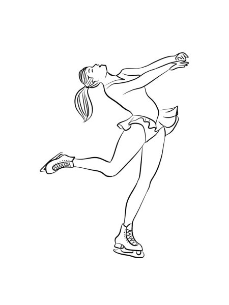 Раскраска фигуристка на льду
