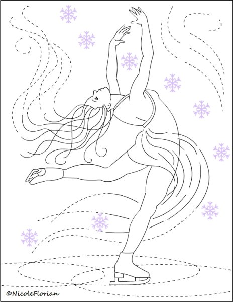 Рисунок фигуристки на льду