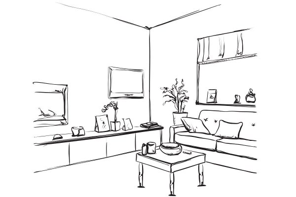 Графический рисунок комнаты