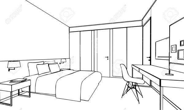 Минимализм эскиз интерьера комнаты подростка