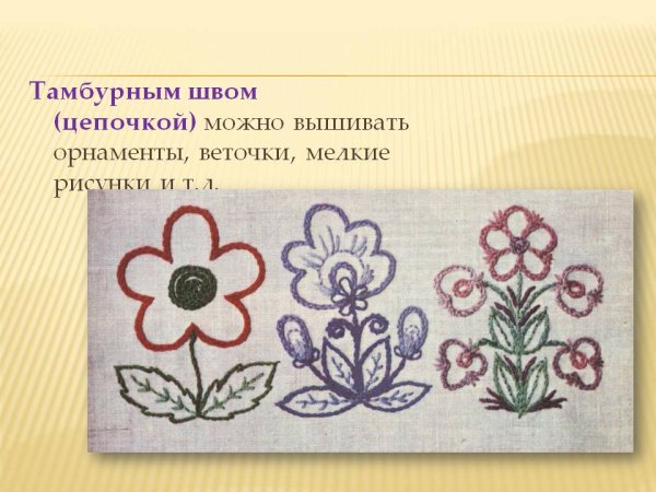 Салфетки вышитые тамбурным швом