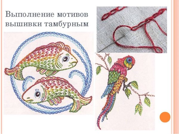 Вышивка тамбурным швом