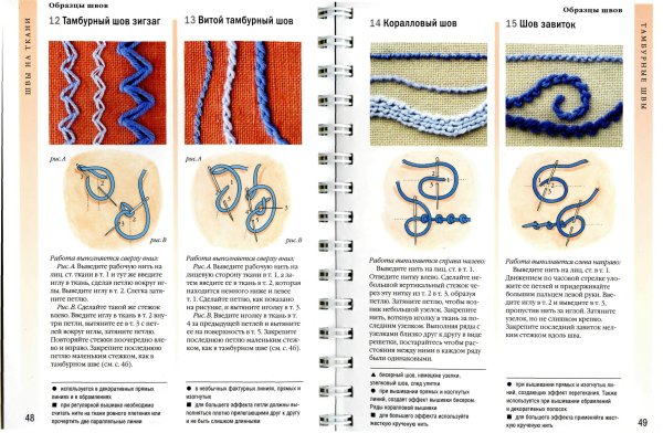Швы для шитья вручную тамбурный шов