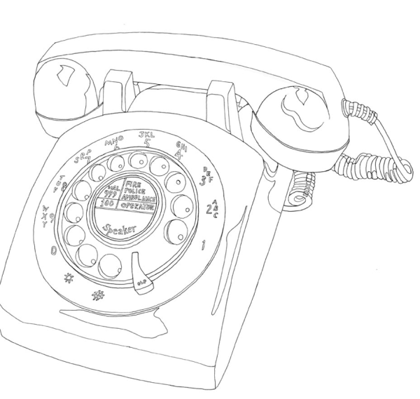 Домашний телефон рисунок