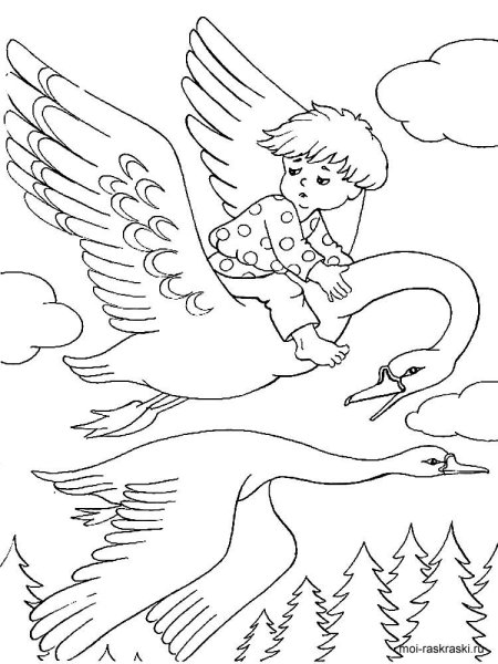 Рисование гуси лебеди