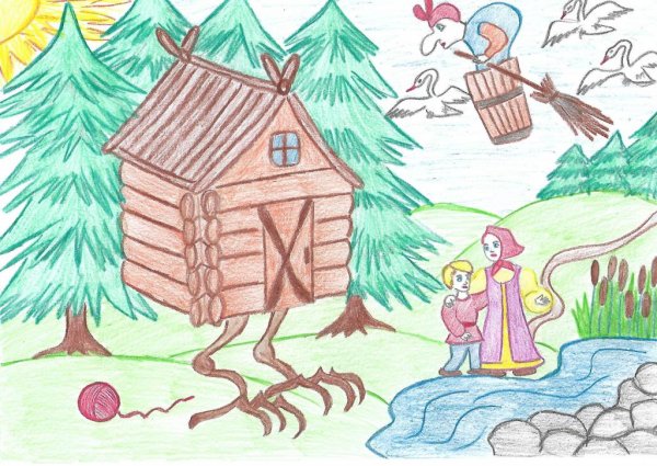 Сказка-раскраска. Гуси-лебеди