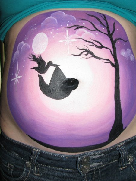 Рисование на животе беременных