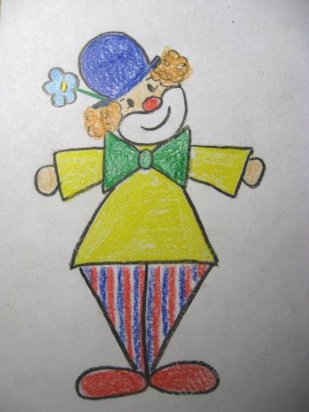 Поэтапное рисование клоуна