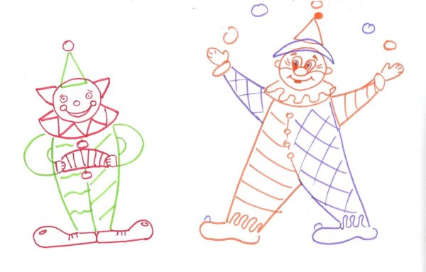 Клоун пошаговое рисование