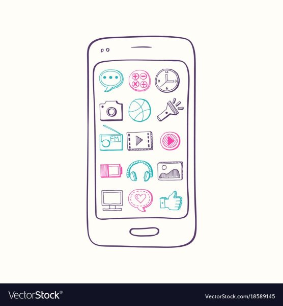 Нарисовать сенсорный телефон