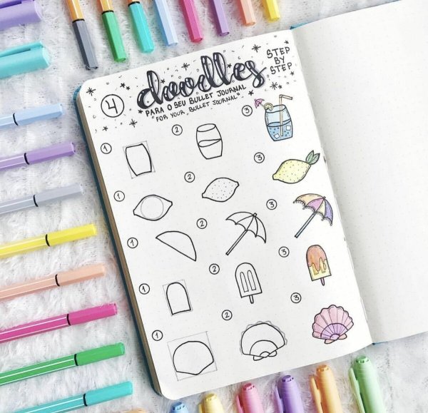 Рисунки в ежедневнике для девочек