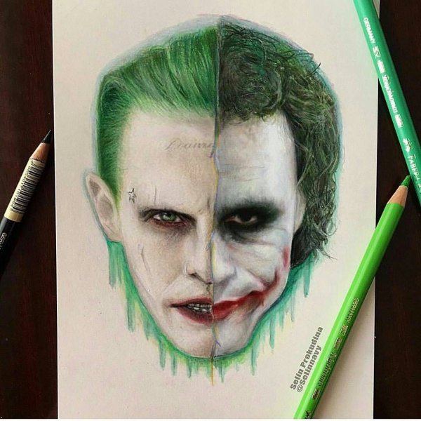 Джокер рисунок для срисовки легко