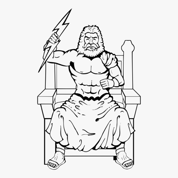 Зевс Бог древней Греции рисунок