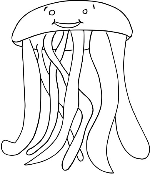 Медуза карандашом для детей