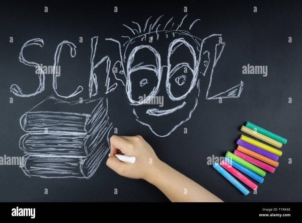 Портрет мелом на доске